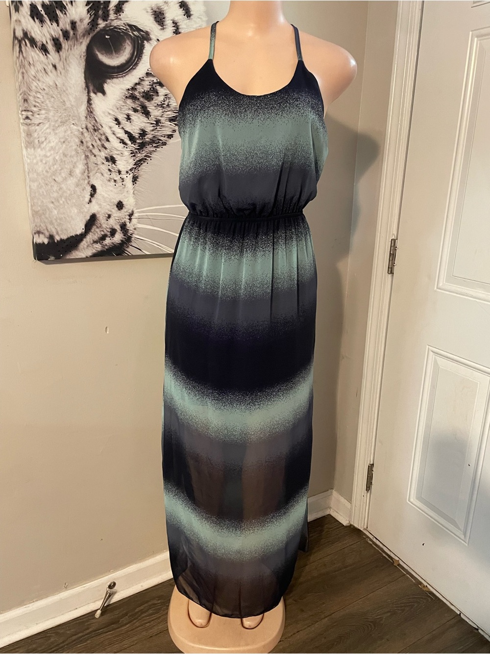 Lila young fabulous & broke Sleeveless Ombre Maxi long Dress Teal Beach Small
